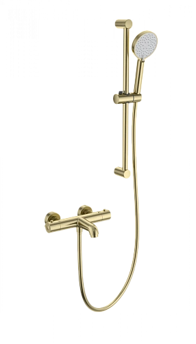 Смеситель для ванны Wonzon & Woghand с термостатом, брашированное золото (WW-C2006-A-BG) Смеситель для ванны Wonzon & Woghand с термостатом, брашированное золото (WW-C2006-A-BG)