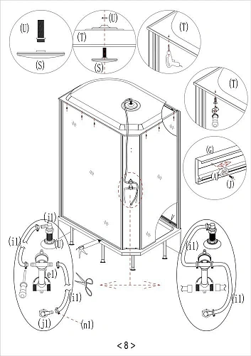 Душевая кабина Taliente 120x80x215см левая, тонированное стекло TA-12080G(L) Душевая кабина Taliente 120x80x215см левая, тонированное стекло TA-12080G(L)