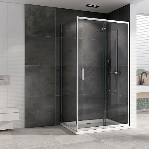 Душевой уголок ABBER Schwarzer Diamant AG301005-S705 100x70 см универсальный, профиль хром, стекло прозрачное Душевой уголок ABBER Schwarzer Diamant AG301005-S705 100x70 см универсальный, профиль хром, стекло прозрачное