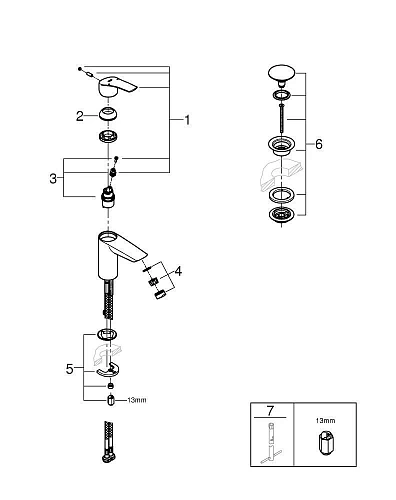 Смеситель для раковины GROHE Eurosmart S-Size (23988003) Смеситель для раковины GROHE Eurosmart S-Size (23988003)
