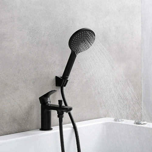 Смеситель на борт ванны Aquatek АЛЬФА AQ1944MB матовый черный Смеситель на борт ванны Aquatek АЛЬФА AQ1944MB матовый черный