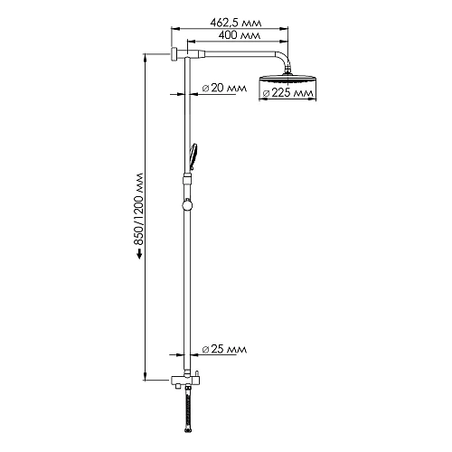 Душевая система WasserKRAFT A066 хром Душевая система WasserKRAFT A066 хром