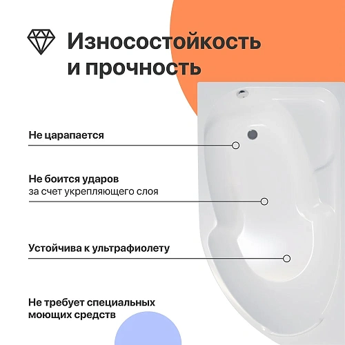 Акриловая ванна DIWO Сочи L 170x95 с каркасом 568018 Акриловая ванна DIWO Сочи L 170x95 с каркасом 568018