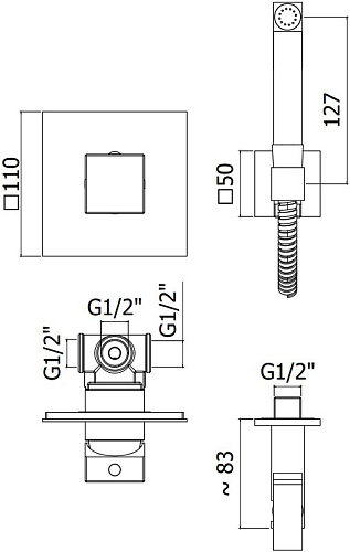 Гигиенический душ Paffoni KITDUP112NO (с внутренней частью) Гигиенический душ Paffoni KITDUP112NO (с внутренней частью)