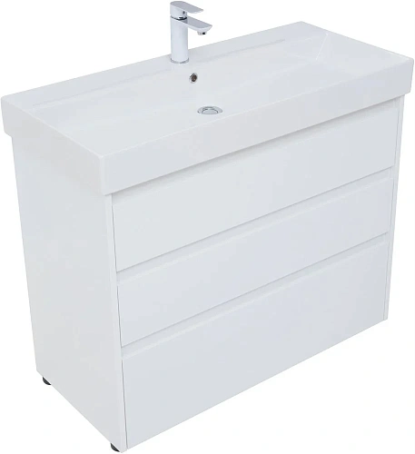 Тумба под раковину Aquanet Nova Lite 100 белый глянец (3 ящика) 00302478 Тумба под раковину Aquanet Nova Lite 100 белый глянец (3 ящика) 00302478