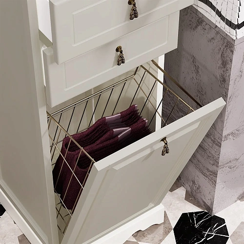 Шкаф-пенал Opadiris Тибет Z0000006147 с бельевой корзиной правый слоновая кость Шкаф-пенал Opadiris Тибет Z0000006147 с бельевой корзиной правый слоновая кость