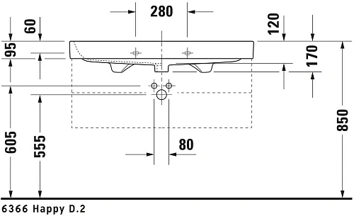 Раковина Duravit Happy D.2 2318100000 Раковина Duravit Happy D.2 2318100000