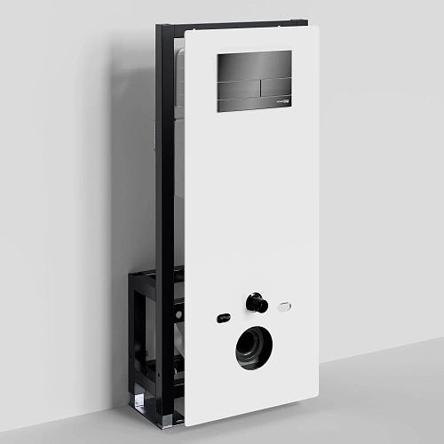 Инсталляция для унитаза WasserKRAFT Glan 66TLT.010.ME.WH.PB04 с клавишей смыва черный Инсталляция для унитаза WasserKRAFT Glan 66TLT.010.ME.WH.PB04 с клавишей смыва черный