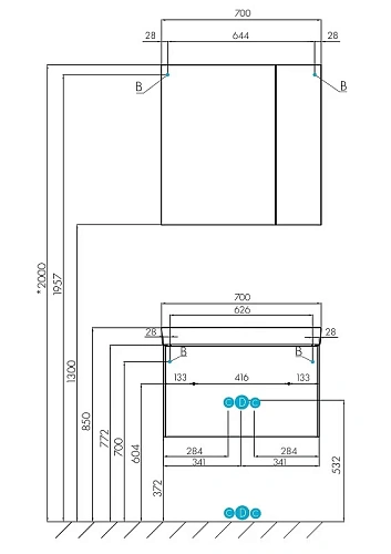 Тумба под раковину Aquaton Асти 70 белый глянец 1A263001AXD70 Тумба под раковину Aquaton Асти 70 белый глянец 1A263001AXD70