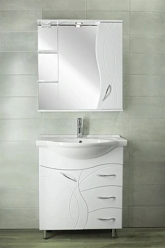 Тумба с раковиной Style Line Амелия 75 (3 ящ.) Байкал 75 ЛС-00002281 Тумба с раковиной Style Line Амелия 75 (3 ящ.) Байкал 75 ЛС-00002281