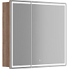 Картинка анонса товара «зеркальный шкаф sancos mirror mi90eg 890x150х740 мм, с led подсветкой, дуб галифакс натуральный»
