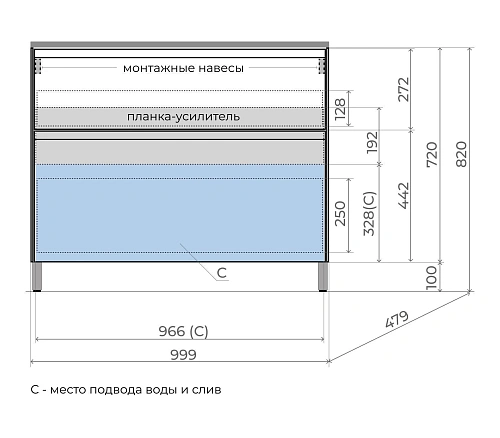 Тумба под раковину Style Line ЛИМА 100 ЛС-00002348 напольная белый Тумба под раковину Style Line ЛИМА 100 ЛС-00002348 напольная белый