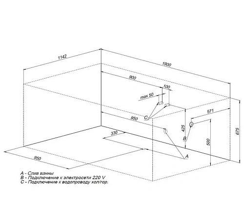 Акриловая ванна Aquanet Mishel 190x115 00210287 Акриловая ванна Aquanet Mishel 190x115 00210287