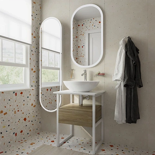 Комплект мебели DIWO Элиста 60 светлое дерево с раковиной Moduo 55 Leaf 567835 Комплект мебели DIWO Элиста 60 светлое дерево с раковиной Moduo 55 Leaf 567835