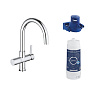 Картинка анонса товара «смеситель для кухни grohe blue pure с функцией фильтрации, хром (119711)»