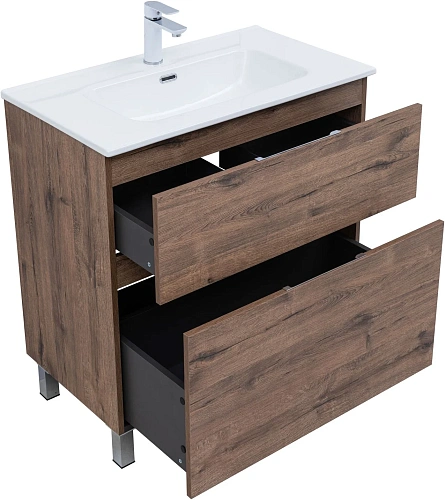 Тумба под раковину Aquanet Алвита New 80 00344129 напольная, дуб веллингтон табак Тумба под раковину Aquanet Алвита New 80 00344129 напольная, дуб веллингтон табак