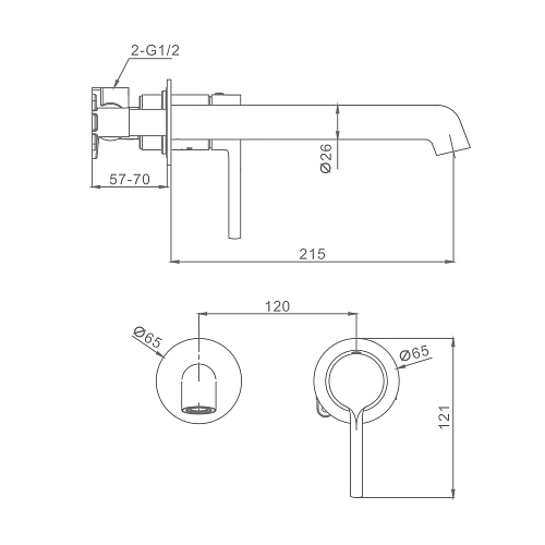 Смеситель для раковины Raglo R20.11.06 встраиваемый, черный Смеситель для раковины Raglo R20.11.06 встраиваемый, черный