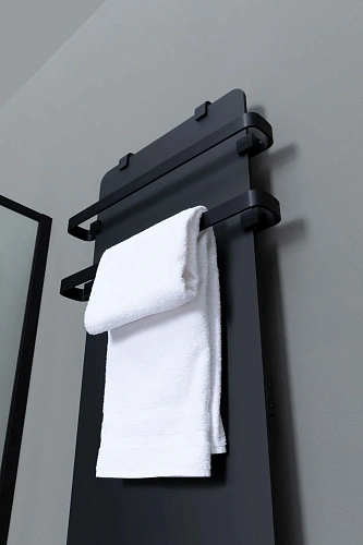 Полотенцесушитель электрический Allen Brau Infinity 120x44 00325638 с рейлингом 2.0 и креплением, черный матовый Полотенцесушитель электрический Allen Brau Infinity 120x44 00325638 с рейлингом 2.0 и креплением, черный матовый